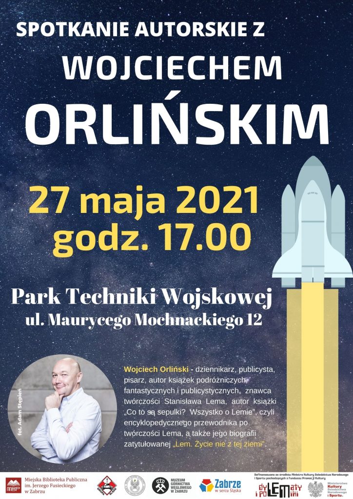 Plakat Spotkanie autorskie z Wojciechem Orlińskim